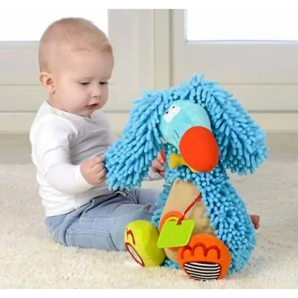 Dolce Play & Learn Alphonso Afghan Blue Hound Dog Activity Baby Plush Toy Animal
